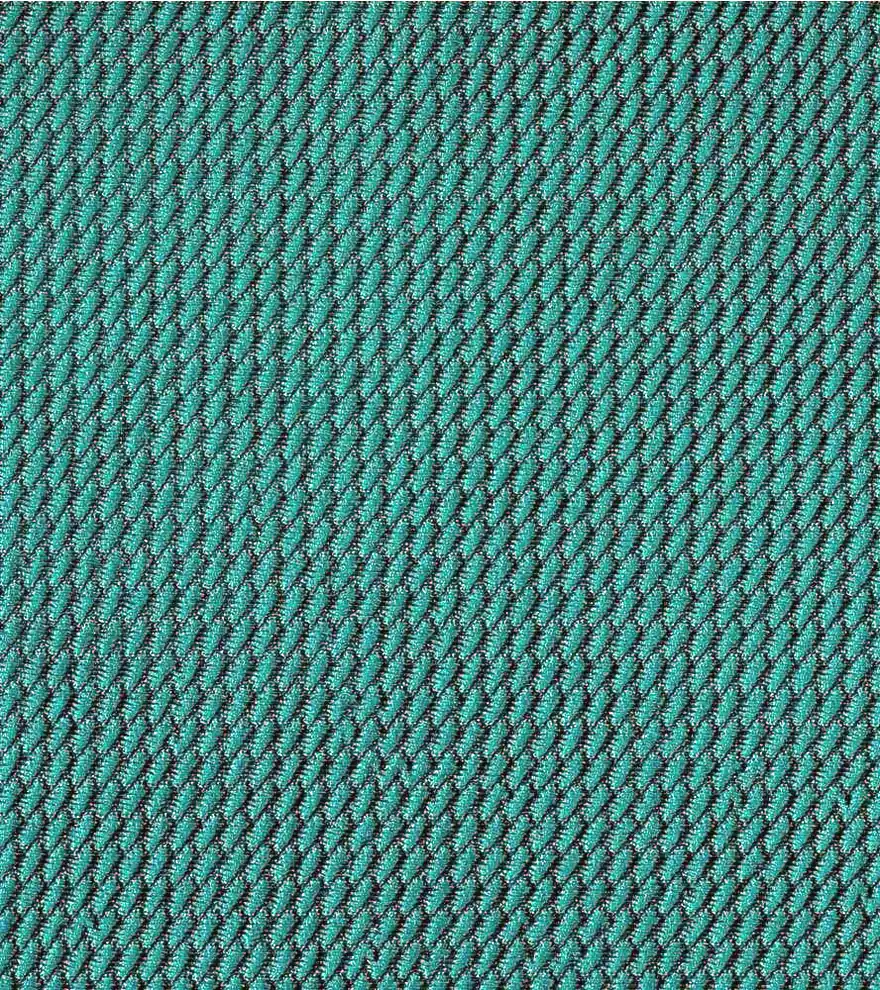 Close-up of teal piqué knit fabric used for polo shirts