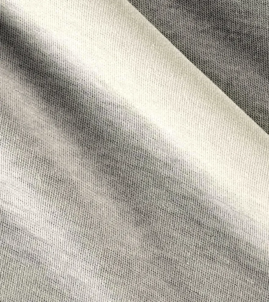 Close-up of soft white cotton jersey fabric used for T-shirts